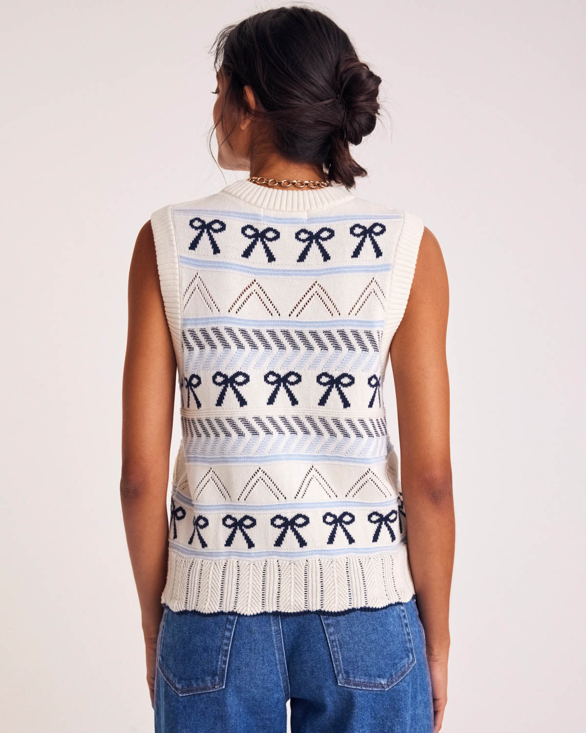 Sweater Priska ecru and navy