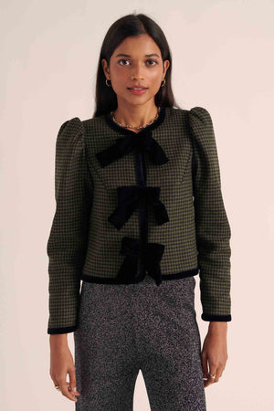 Susana jacket in green and black checks