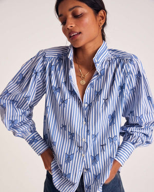 Bianca shirt with blue knot print