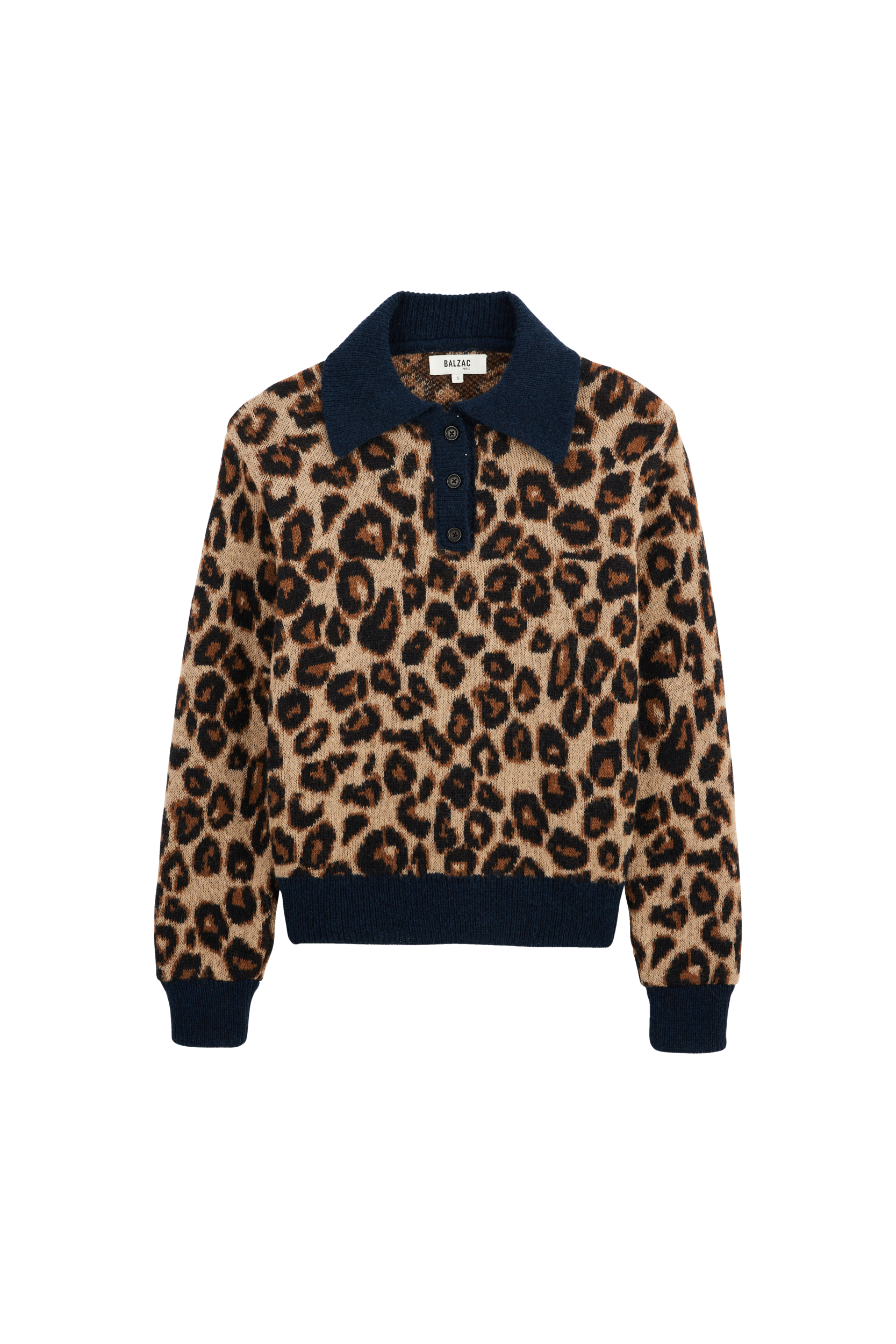 Sweater polo Dulce leopard and blue