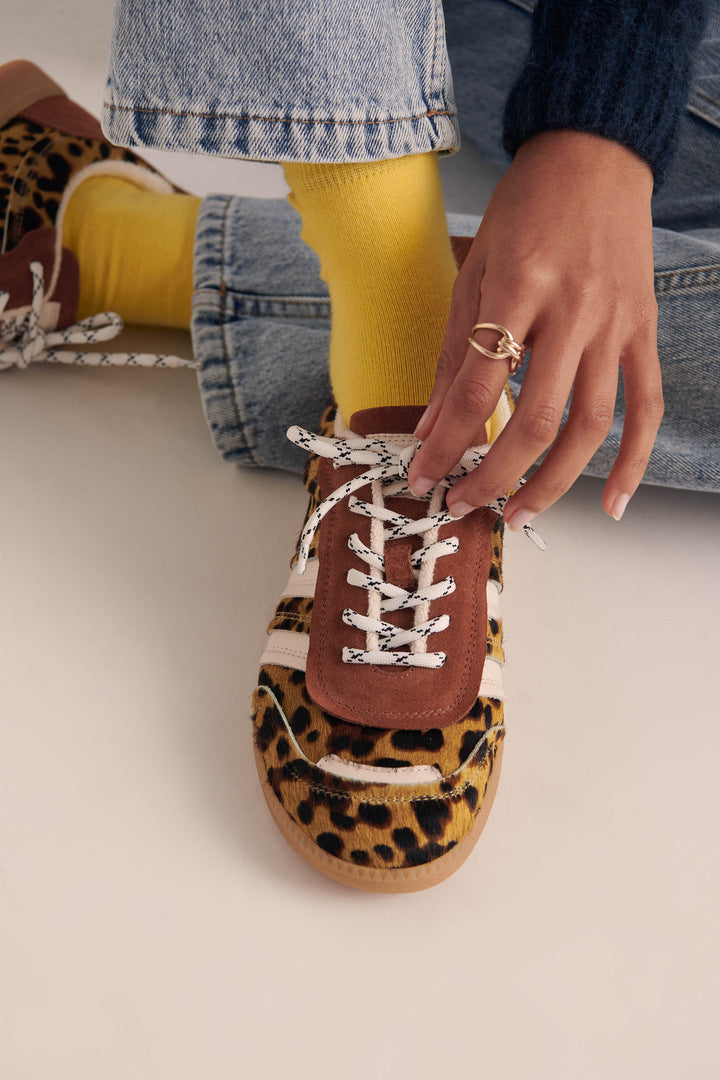 Quinn pony leopard sneakers