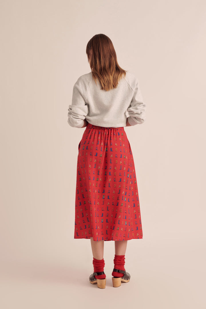 Sally skirt with cowboy print