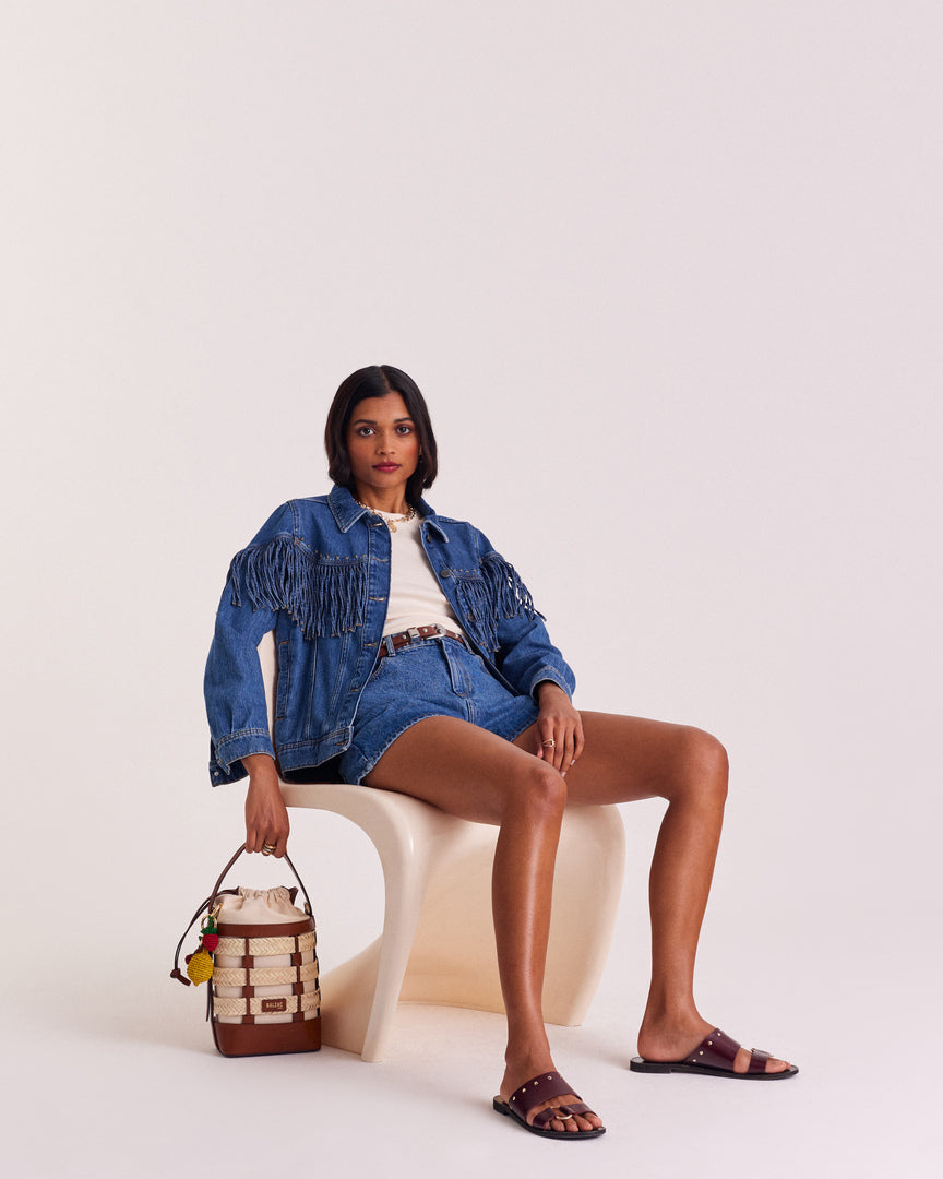 Basket Ori tressé natural and cognac