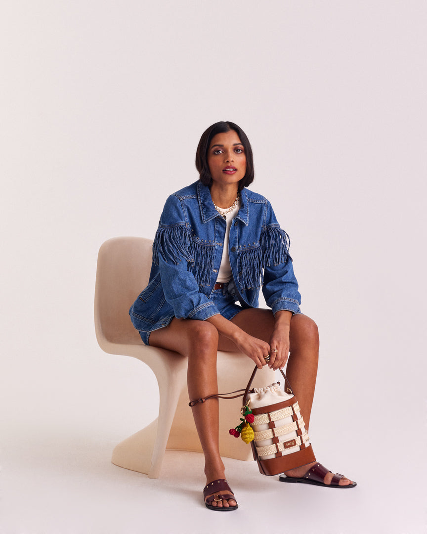 Basket Ori tressé natural and cognac