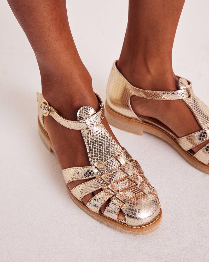 Gold Théoline sandals