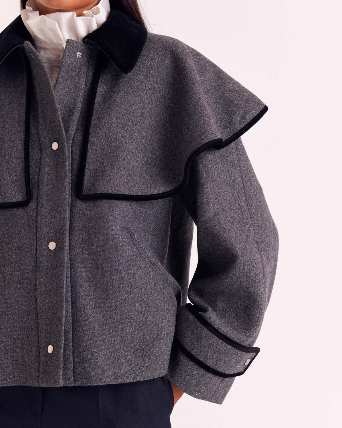 Manteau Juliette gris et noir