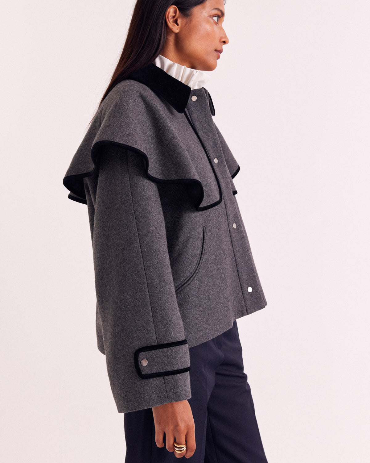 Manteau Juliette gris et noir