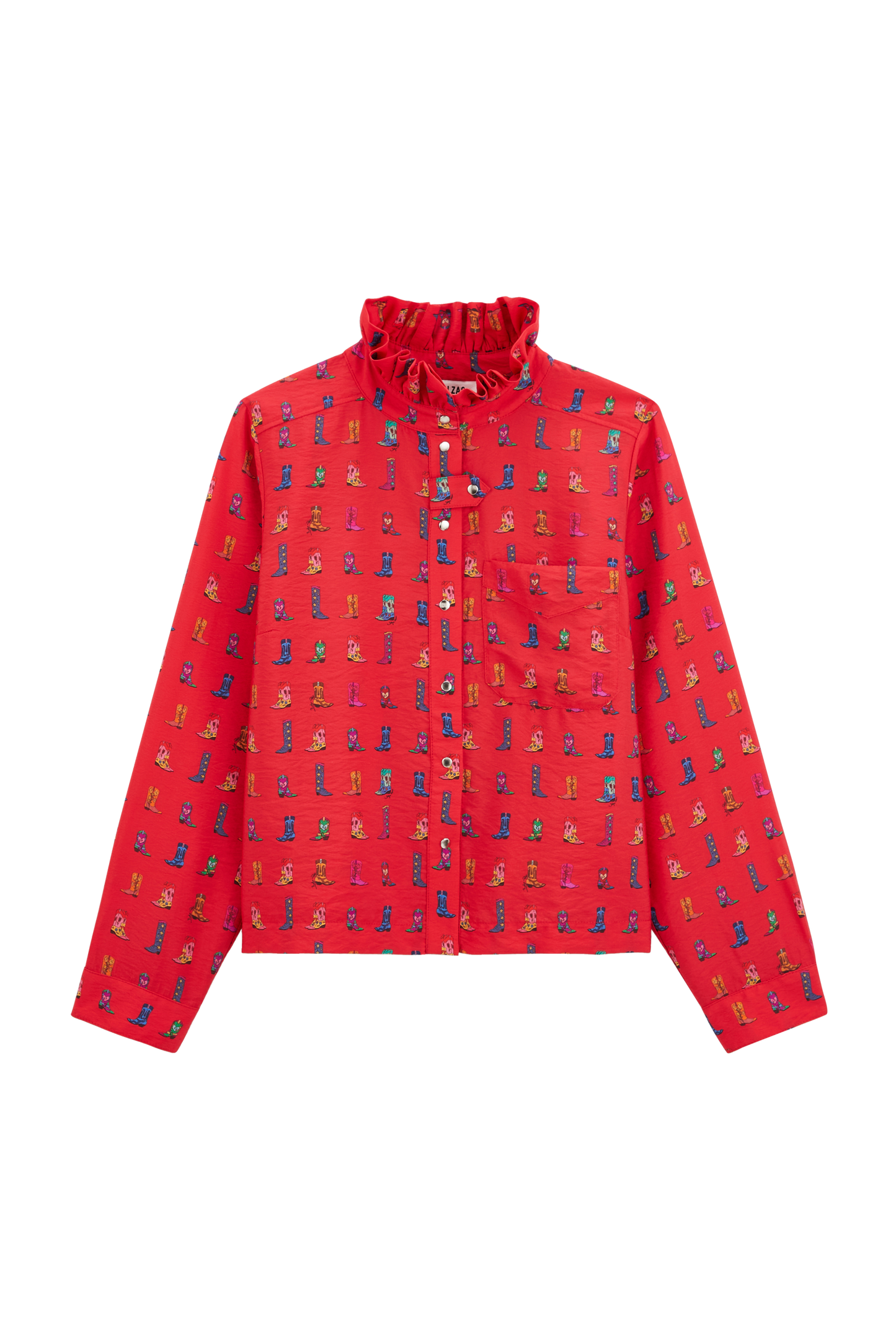 Chemise Cyrielle imprimé santiags rouge