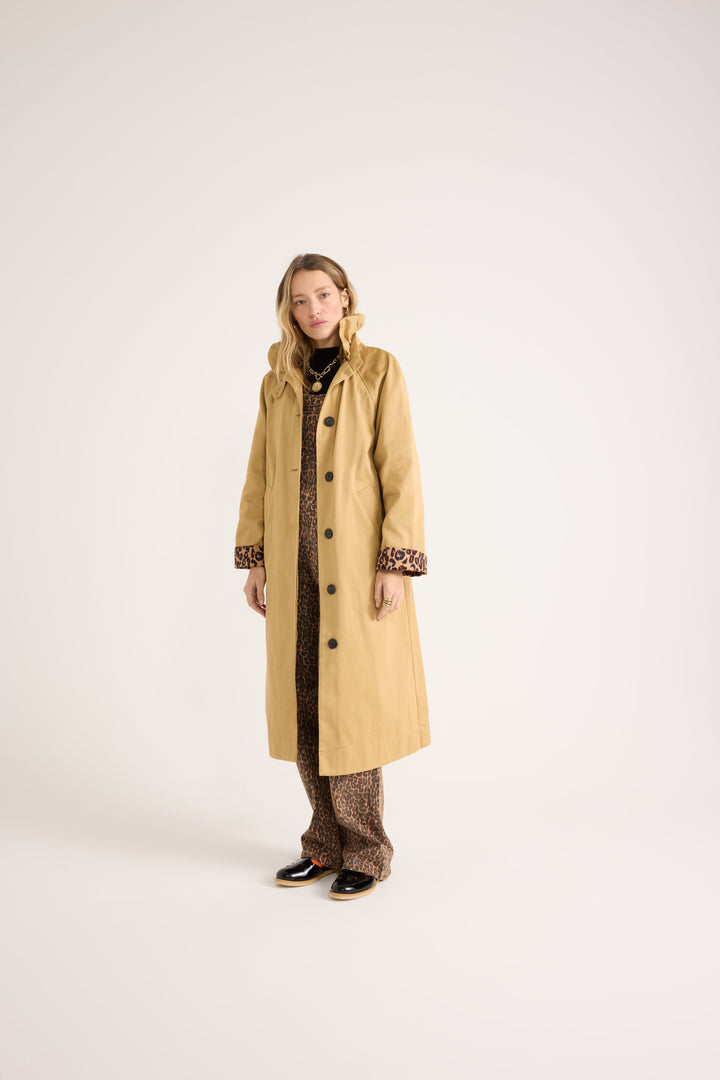 Trench Alma beige et léopard café