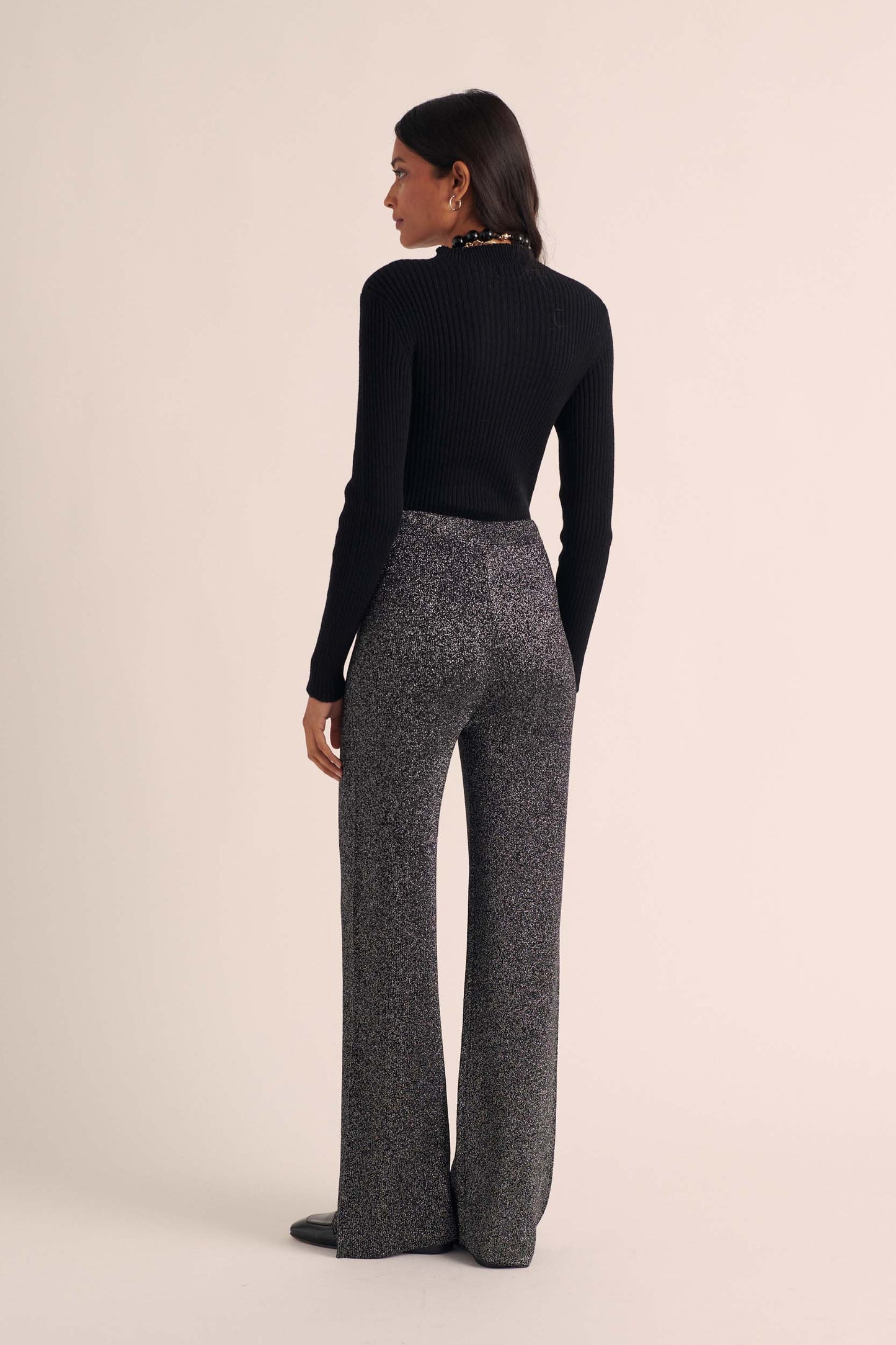 Piana black iridescent silver pants