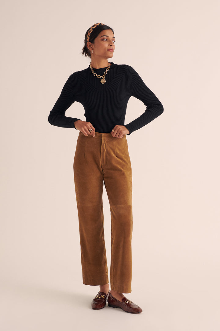 Pantalon Selby croute camel