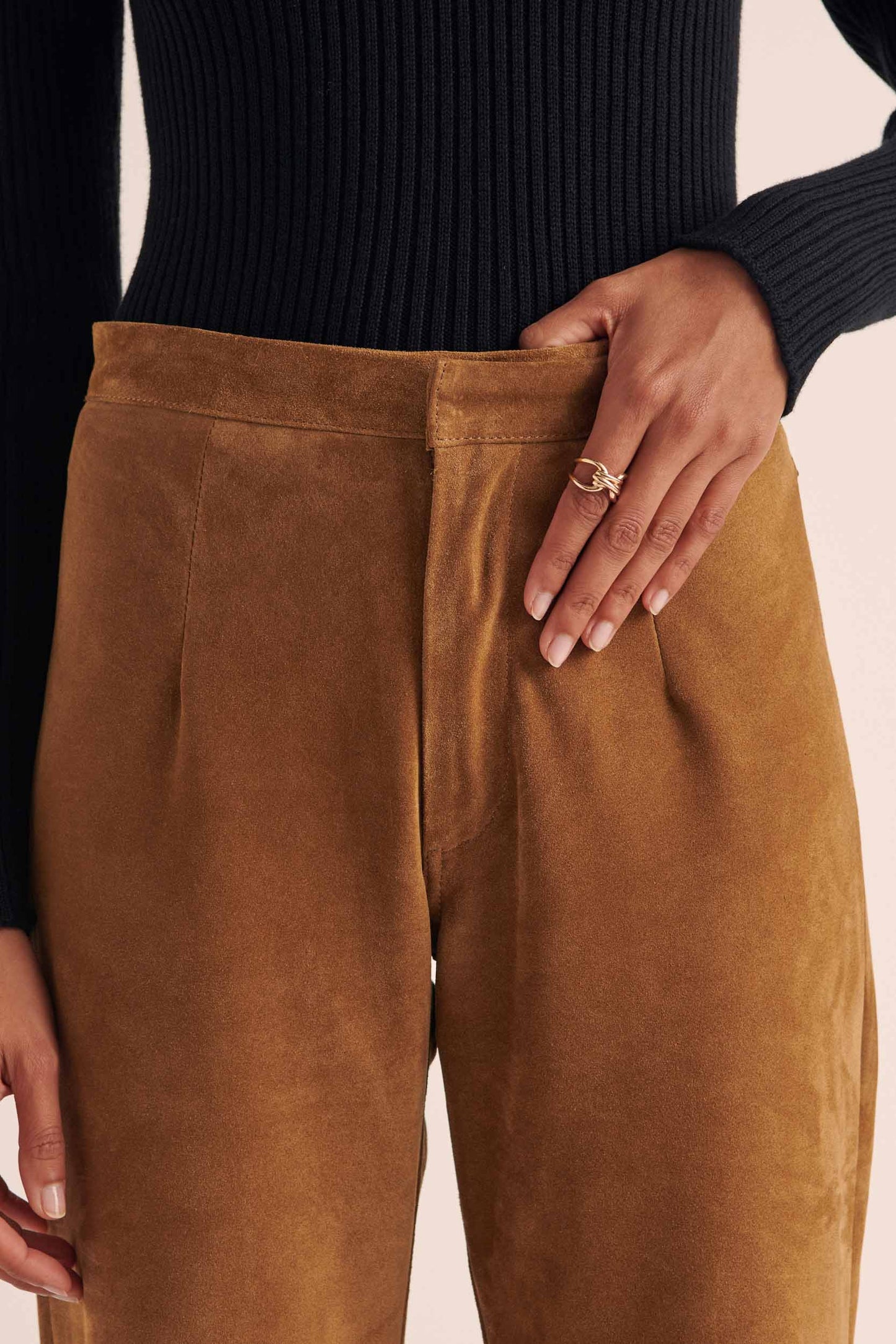 Pantalon Selby croute camel