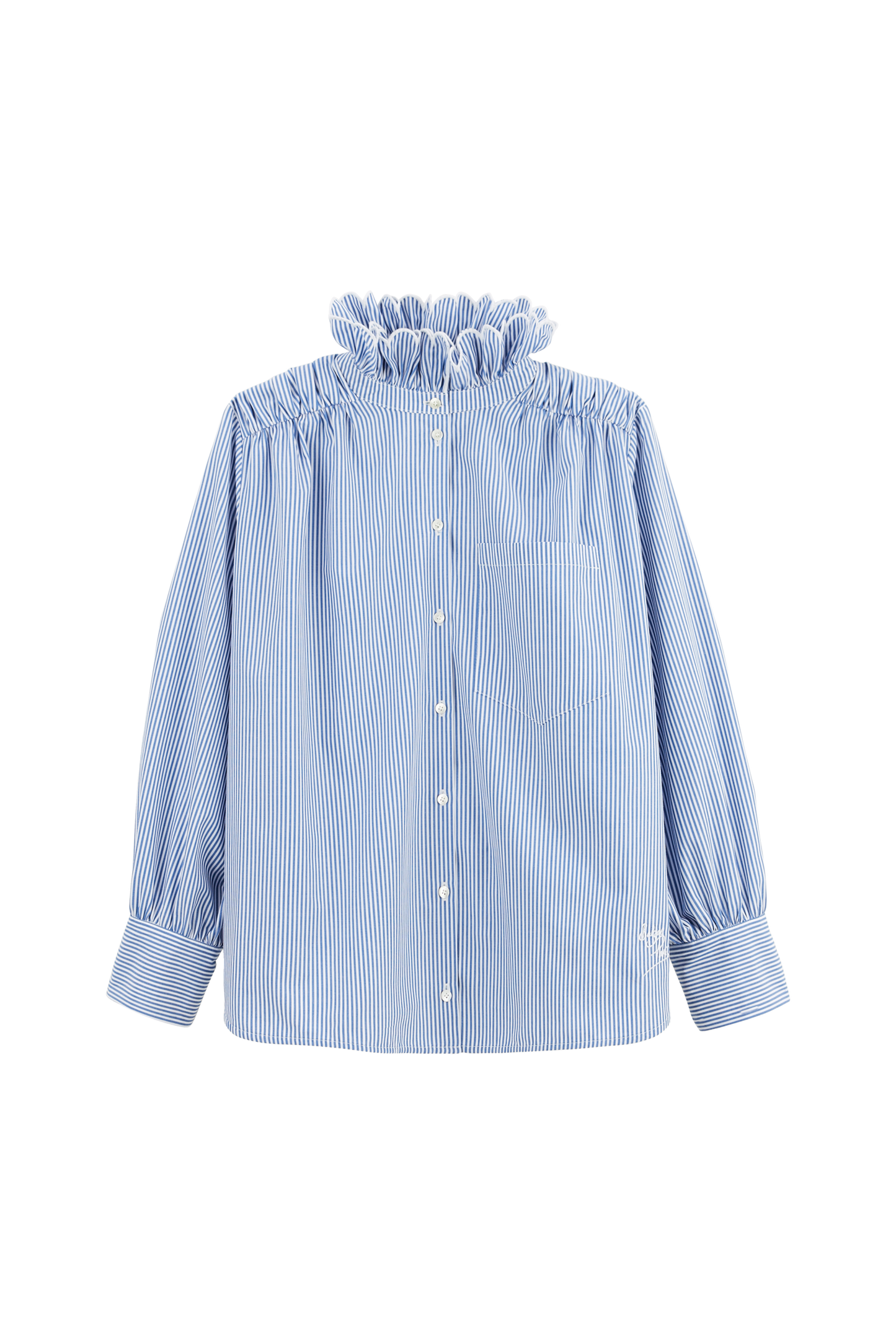 Léonor shirt with navy and white stripes