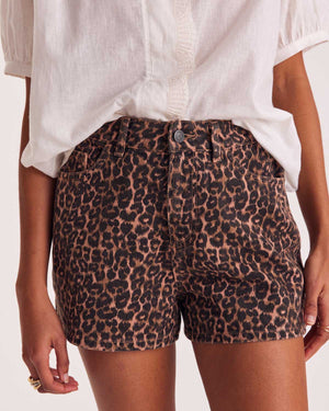 Triomphe leopard coffee shorts