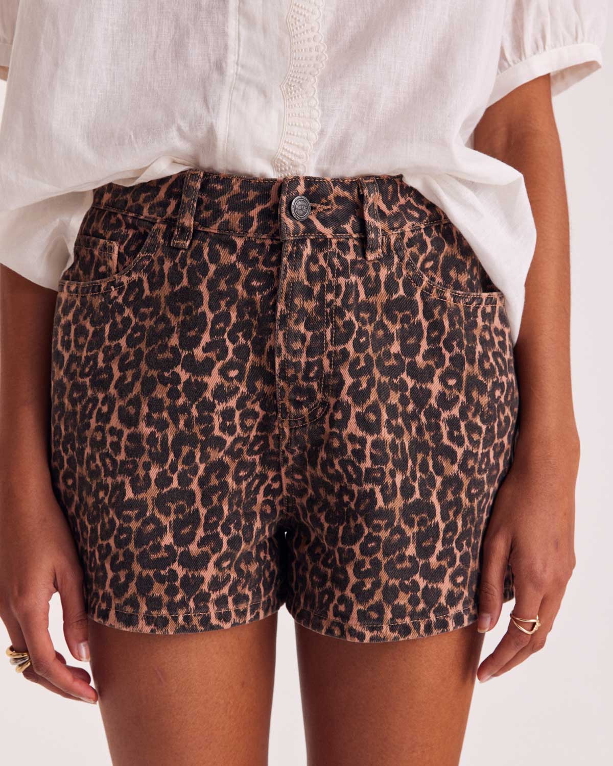 Shorts Triomphe leopard coffee