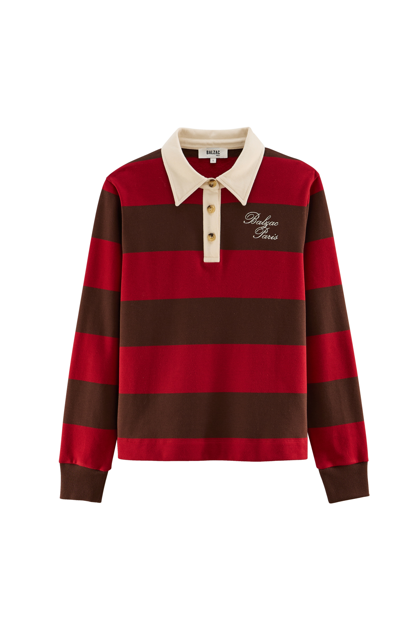 Sweat-shirt Charles rayures rouge et marron