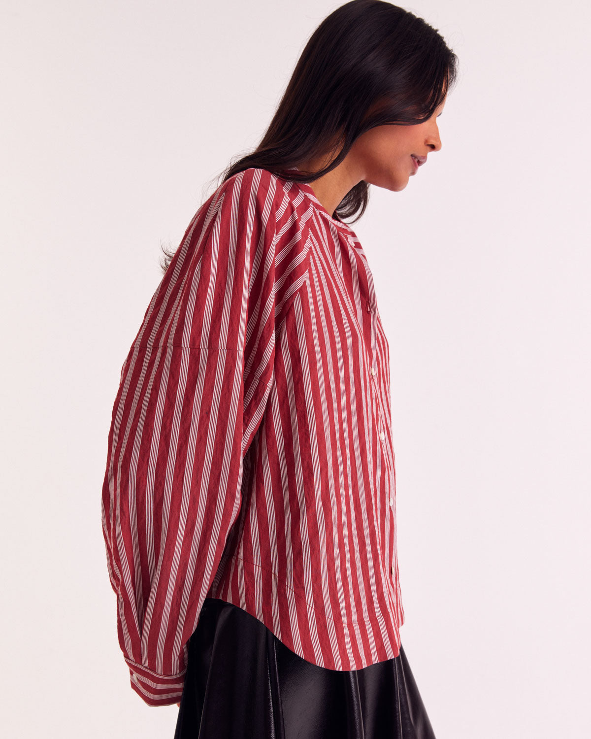 Poppy and White Stripe Joséphine Shirt