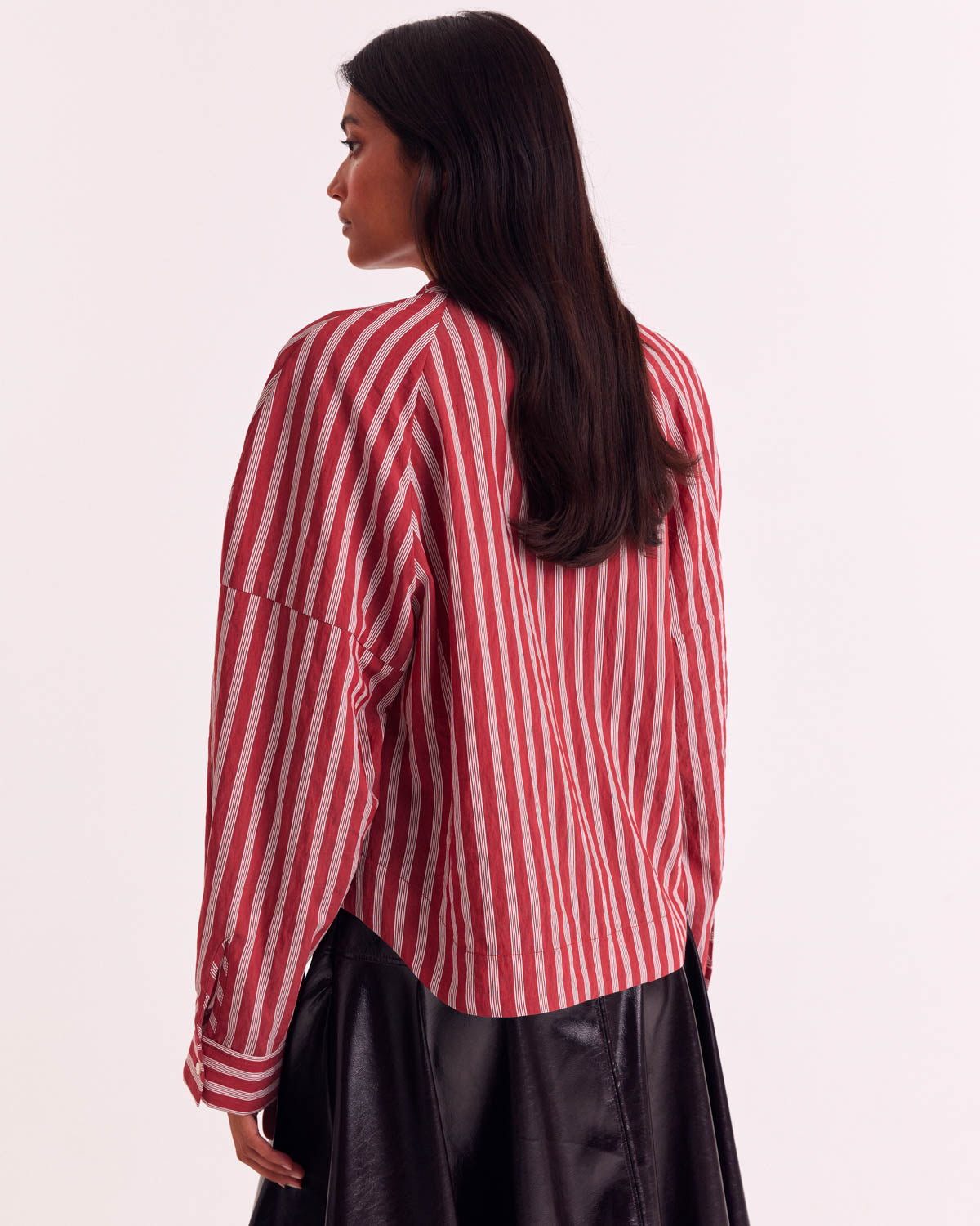 Poppy and White Stripe Joséphine Shirt