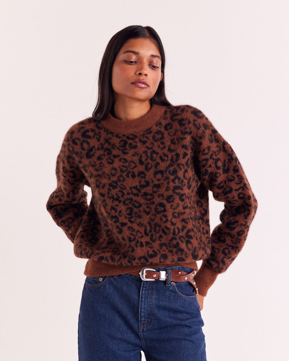 Sweater Doudou leopard tawny