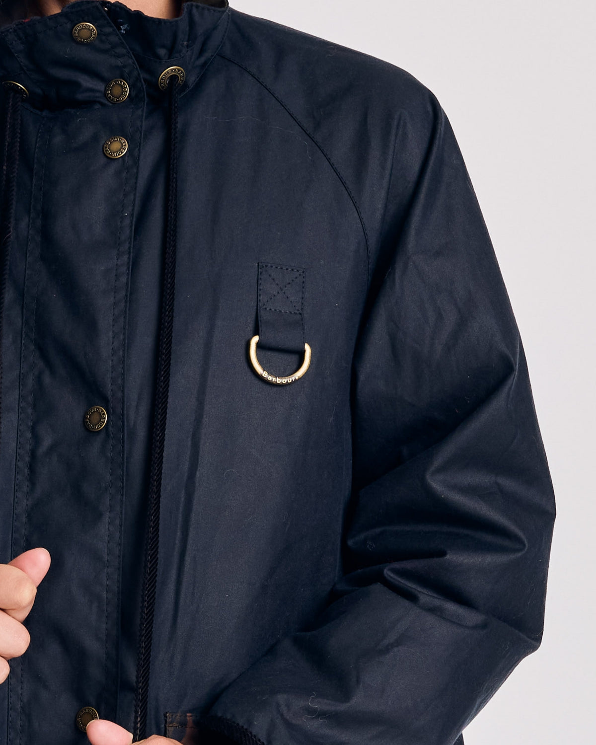 Veste Anaïs bleu marine et léopard fauve Barbour x Balzac
