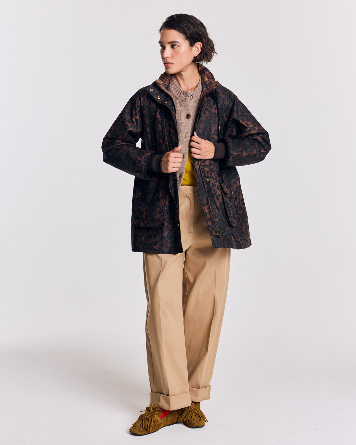 Veste Anaïs léopard fauve Barbour x Balzac