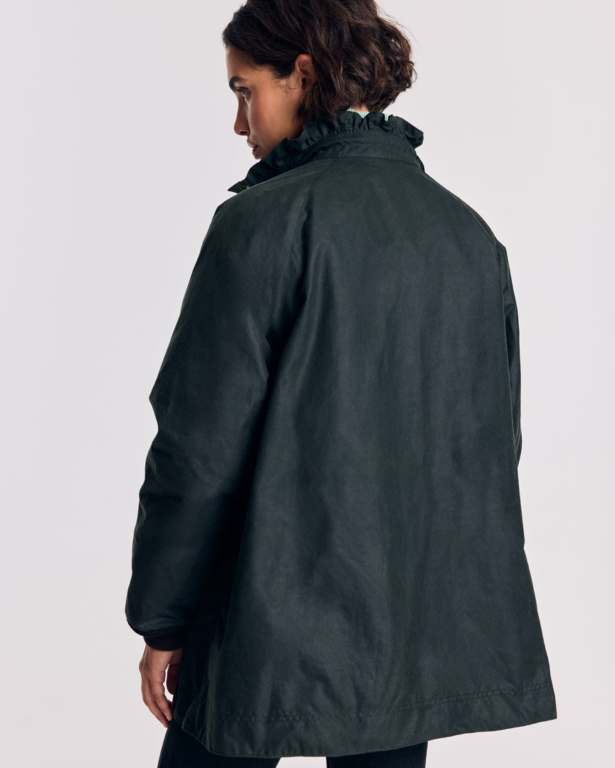 Veste Anaïs kaki et léopard fauve Barbour x Balzac Paris