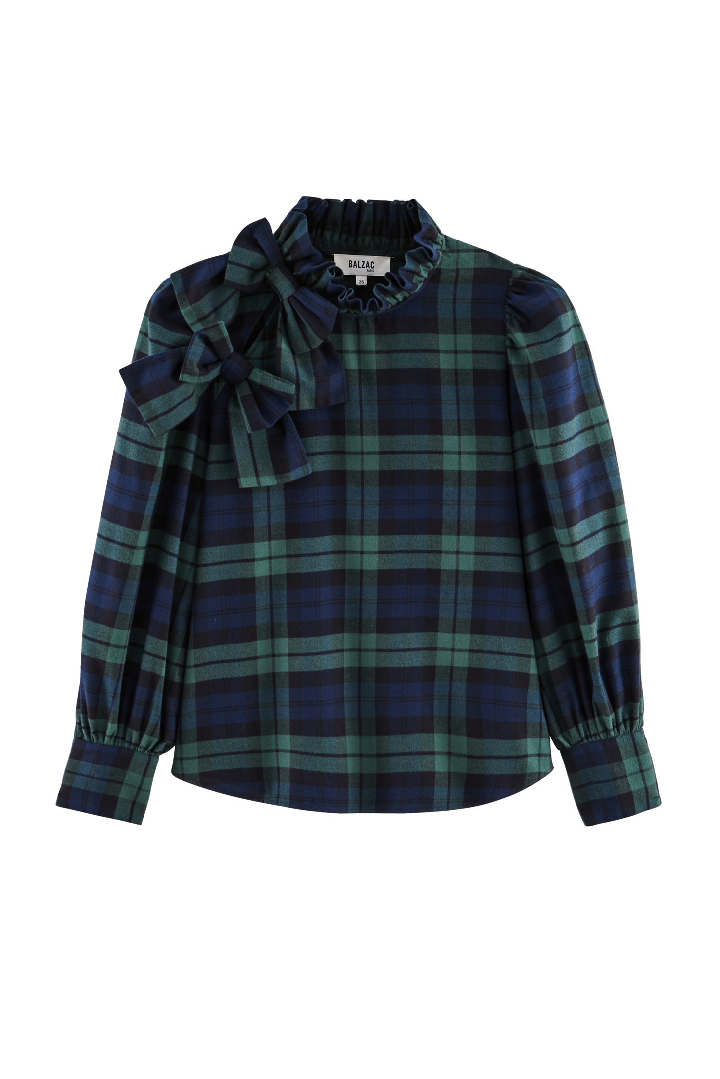 Blouse Diana tartan bleu et vert