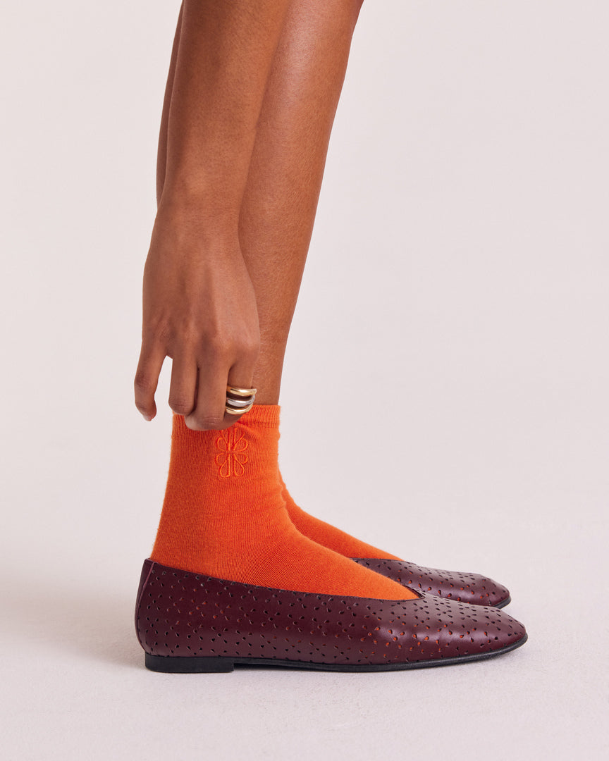 Ballet flats Freddie burgundy perforé