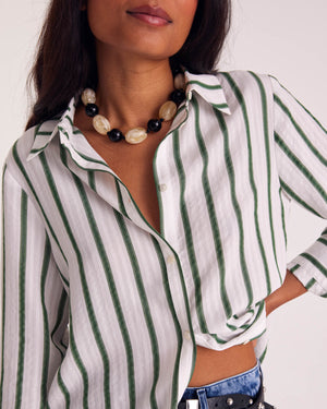 Liseron shirt with green stripes