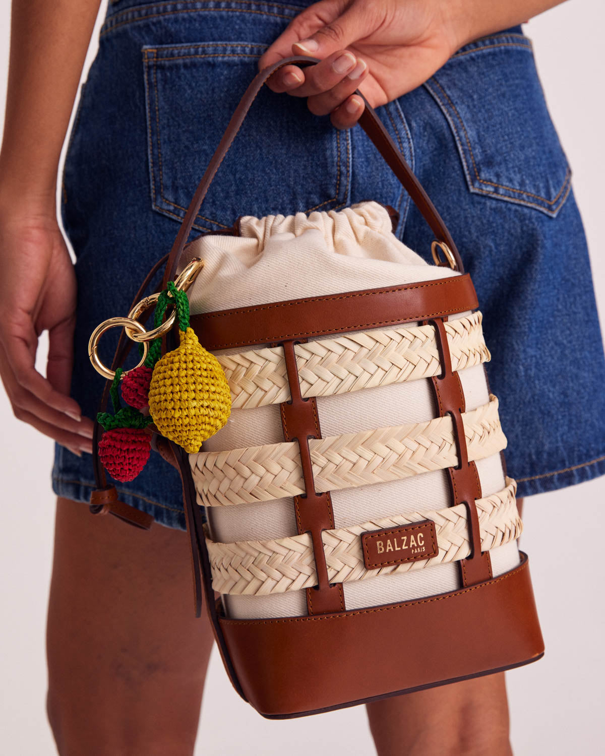 Basket Ori tressé natural and cognac