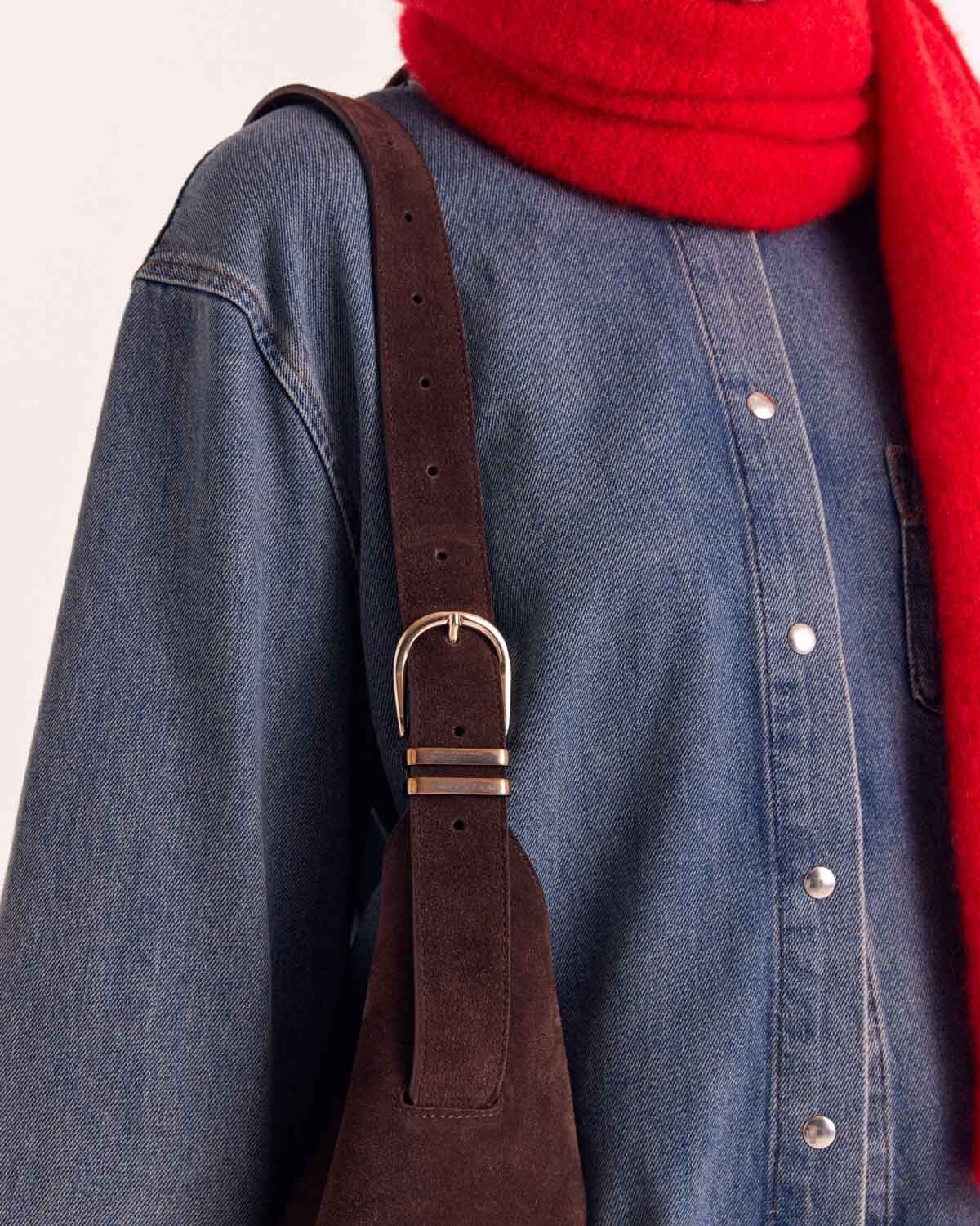 Bag Gala suede of leather mocha