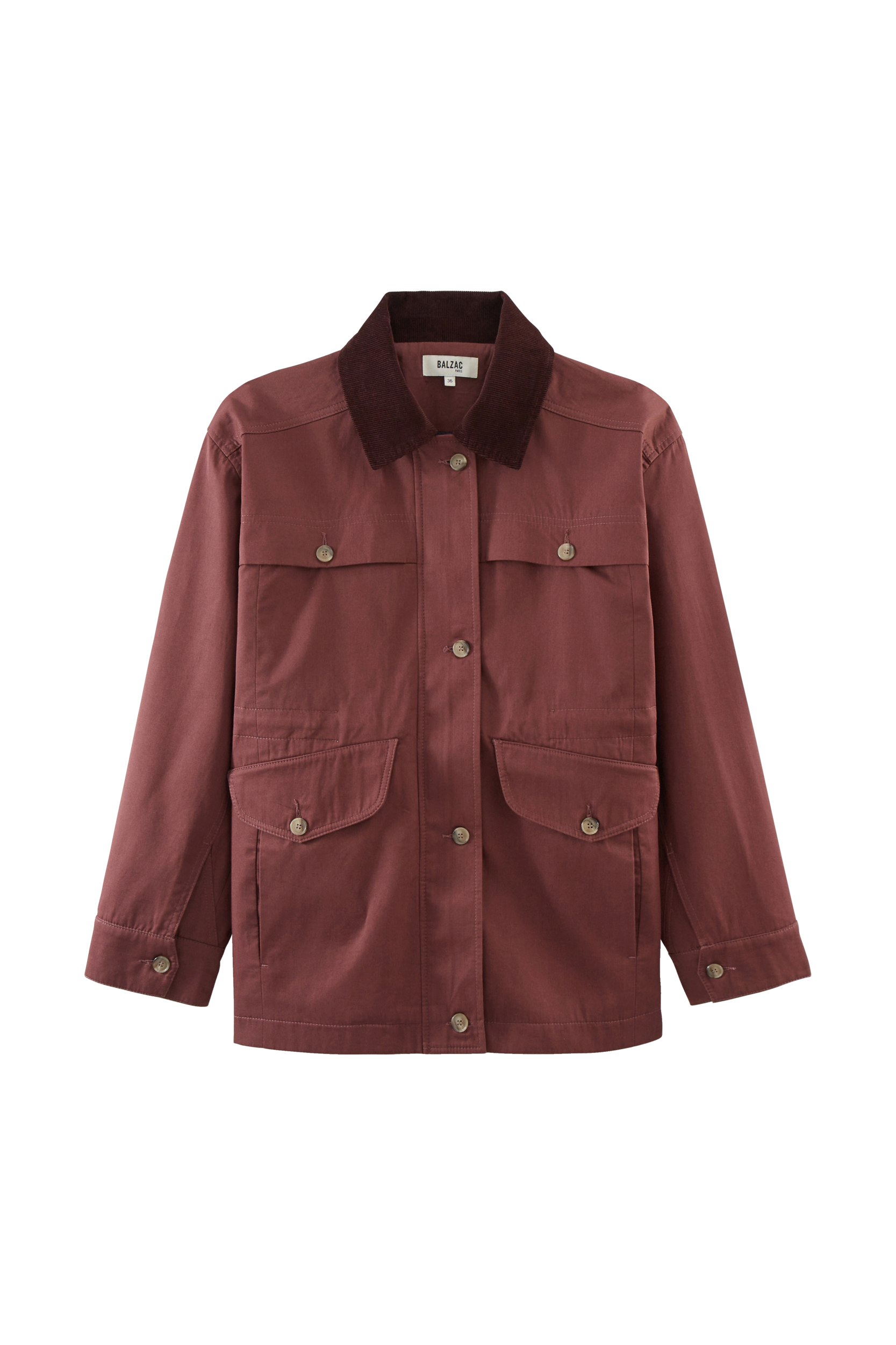 Jacket Eloi aubergine and chocolate