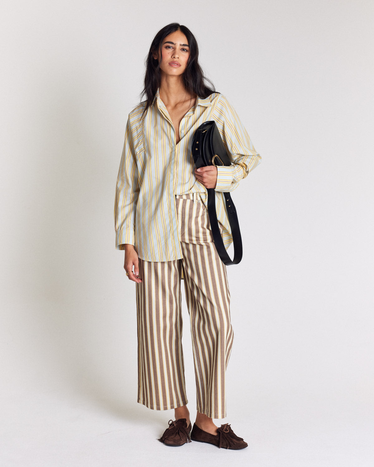 Chemise Eudes rayures jaune et bleu