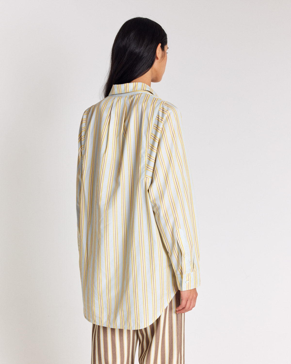 Chemise Eudes rayures jaune et bleu