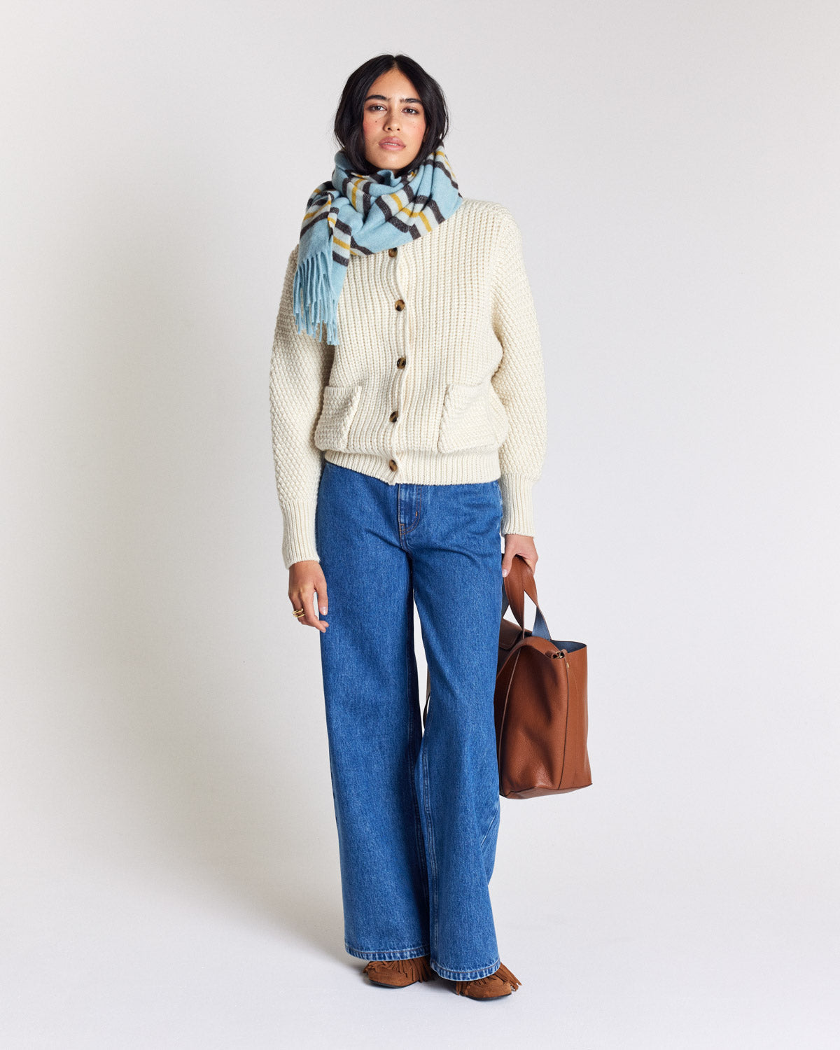 Scarf Public stripes yellow and blue