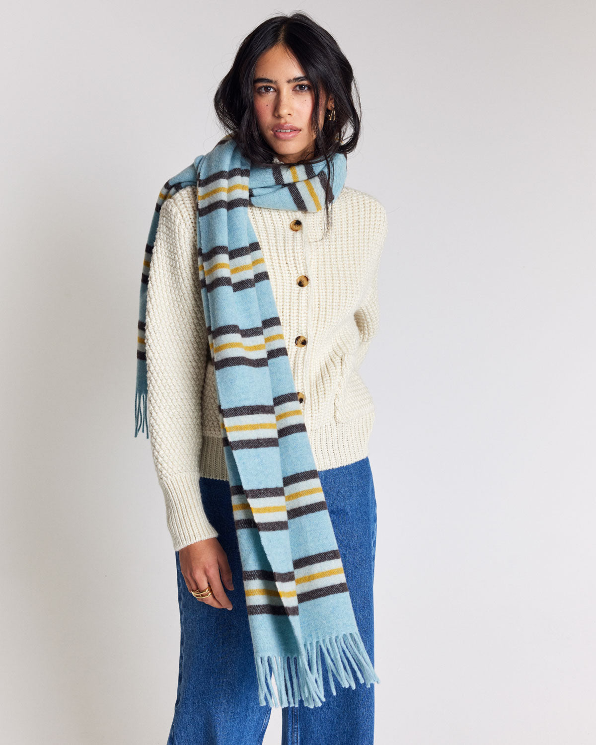 Scarf Public stripes yellow and blue