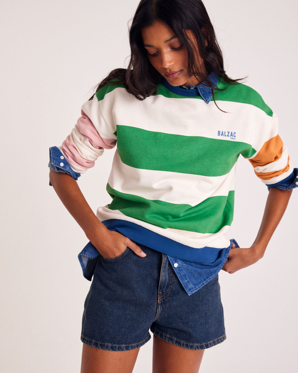 Striped multicolored Harlow sweatshirt