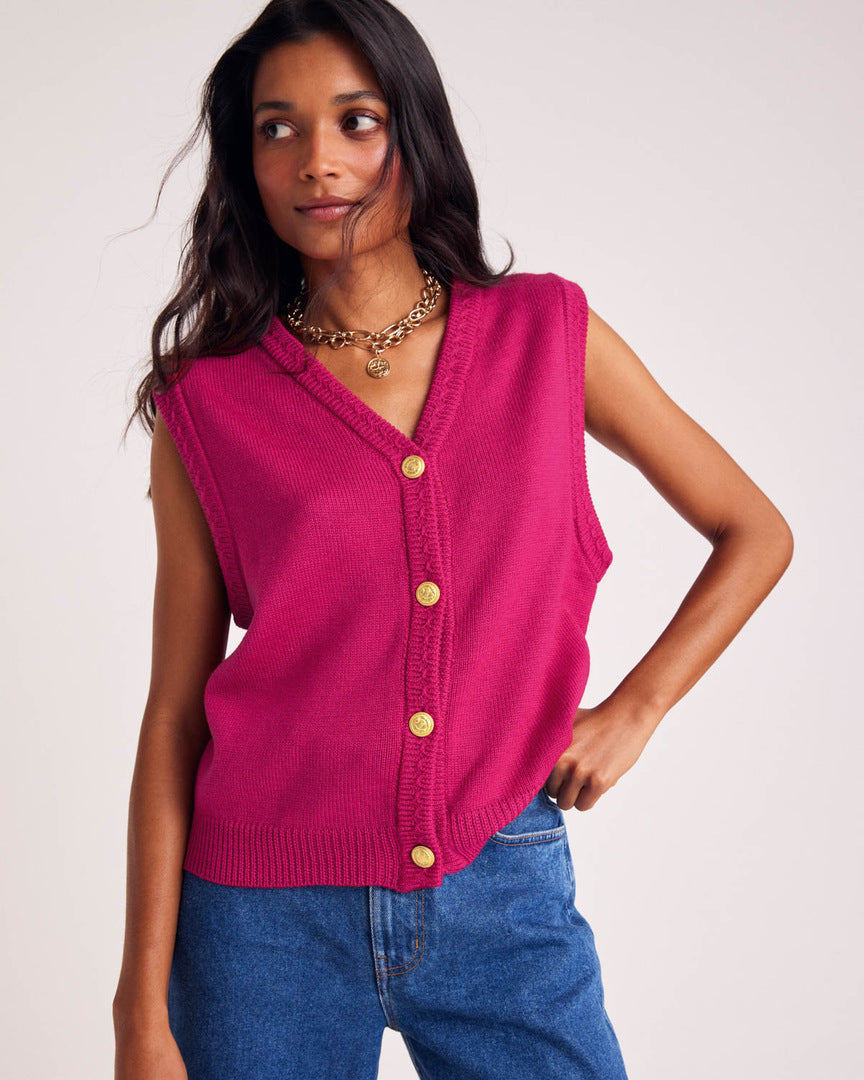 Gilet Constant rose framboise