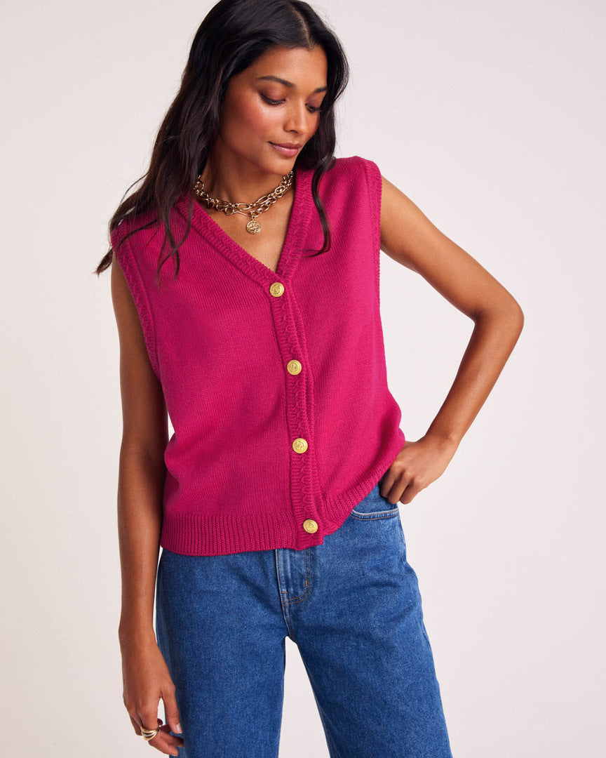 Gilet Constant rose framboise