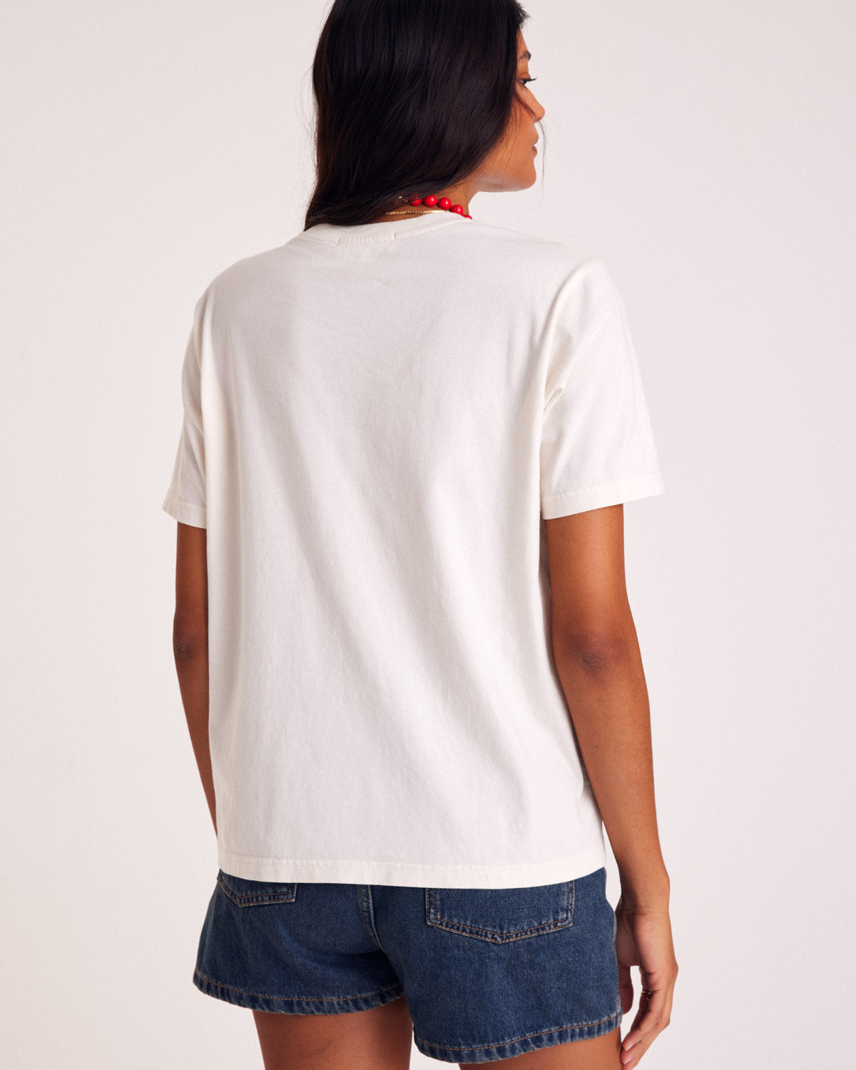T-shirt Bree ecru embroidered
