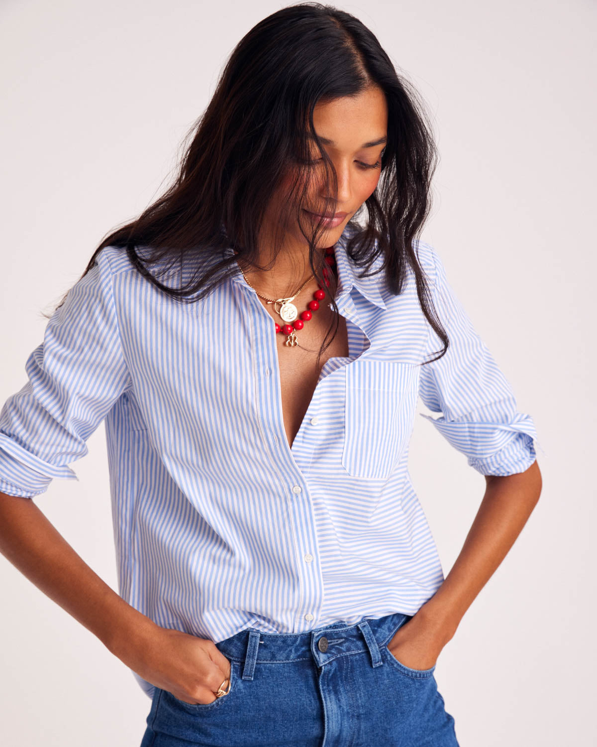 Shirt Ulysse stripes blue and white