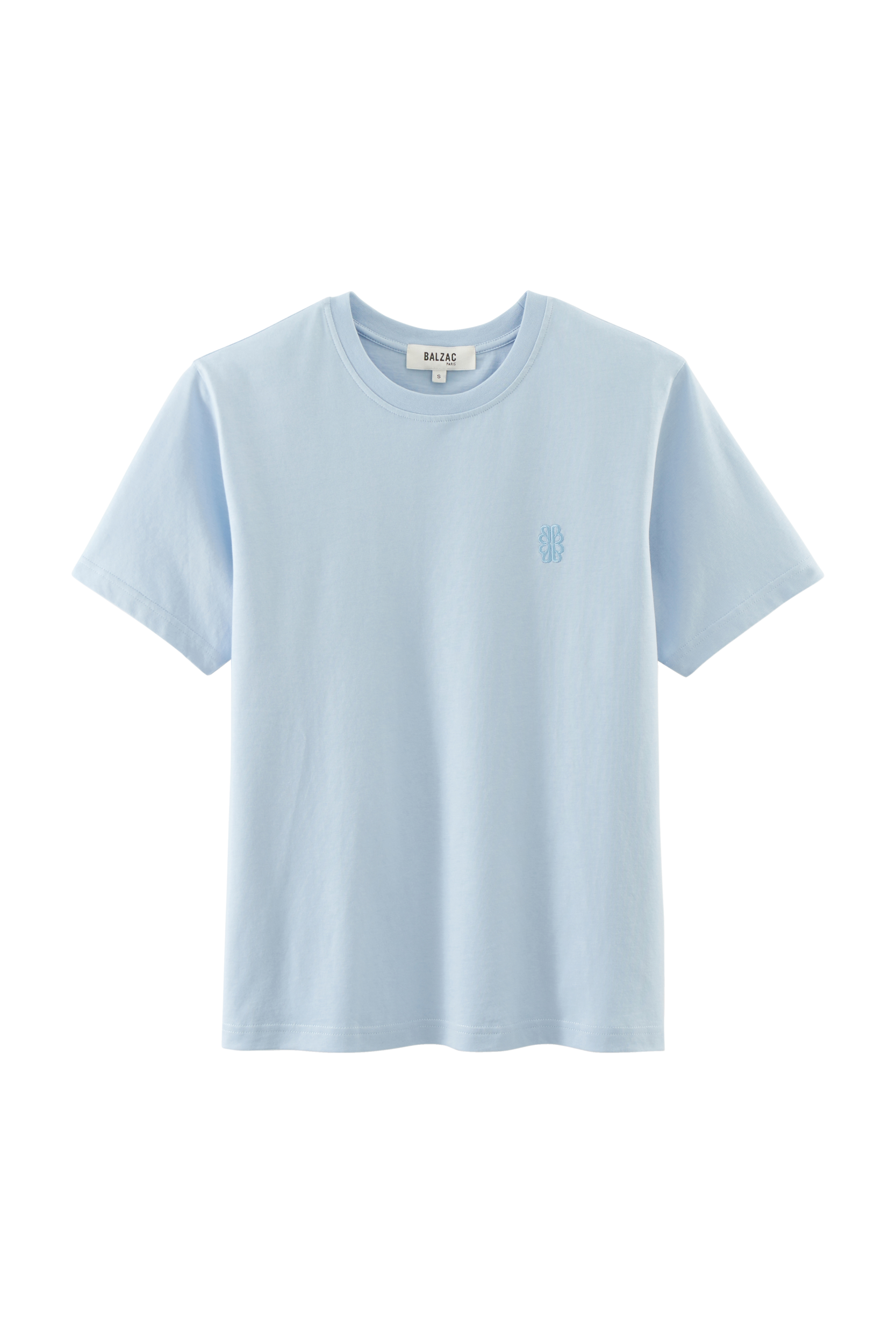 T-shirt Bree embroidered sky blue