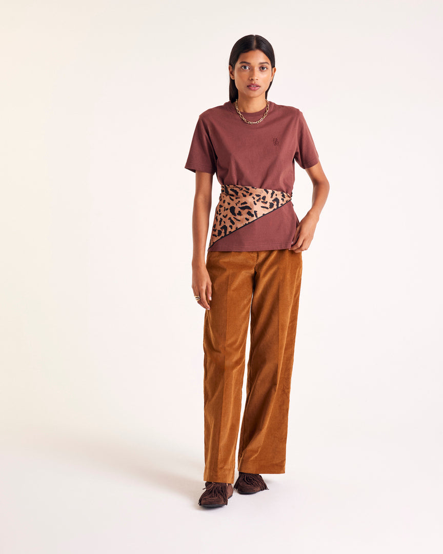 T-shirt Bree embroidered chocolate