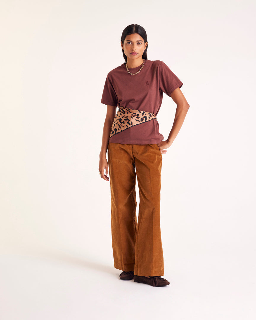 T-shirt Bree embroidered chocolate