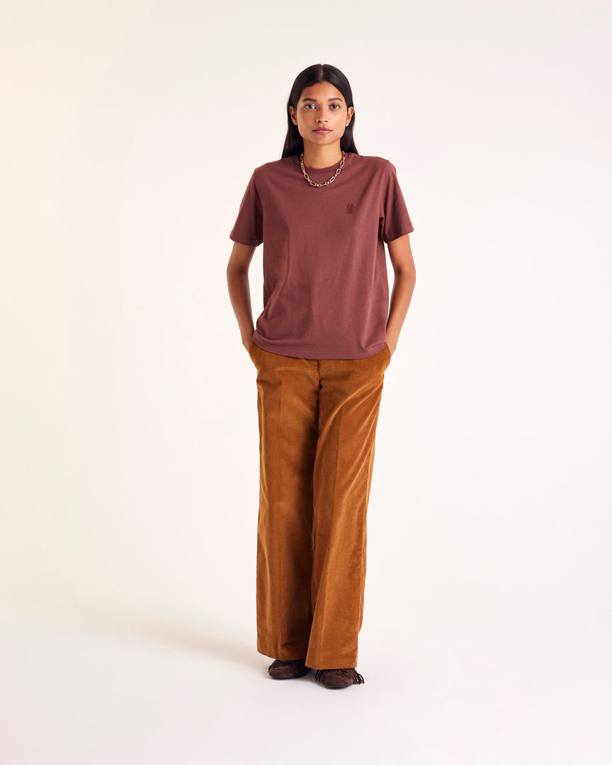 Simeon camel velvet pants