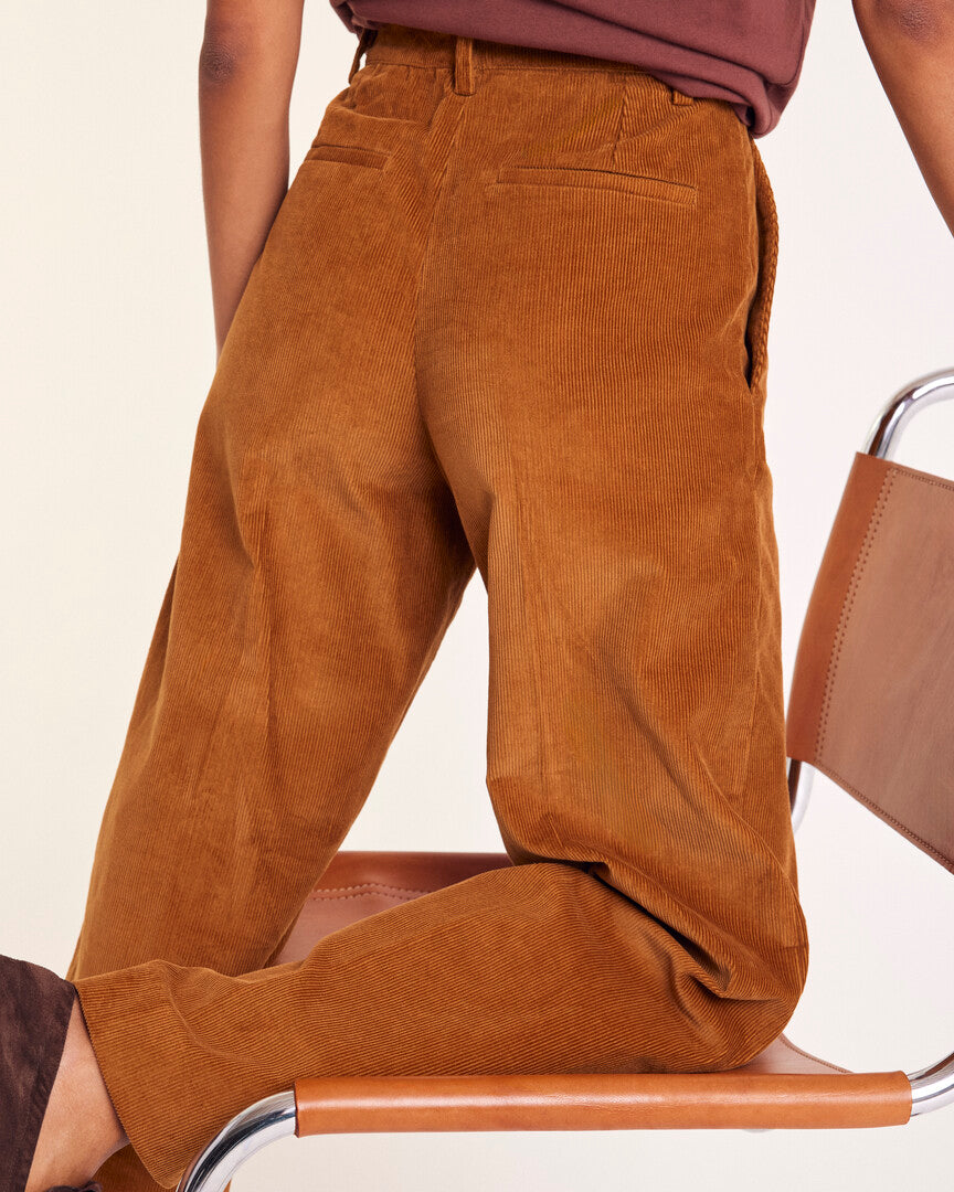 Simeon camel velvet pants