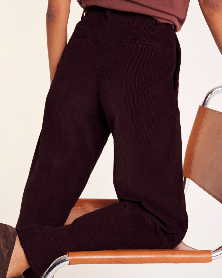 Pantalon Siméon velours chocolat