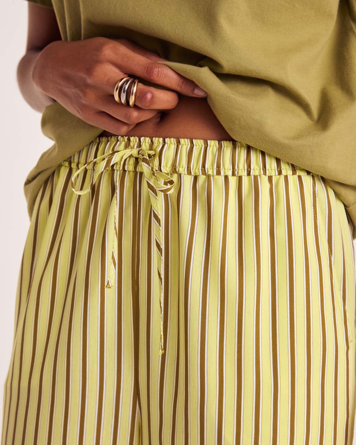 Yellow and khaki striped Lisea pants