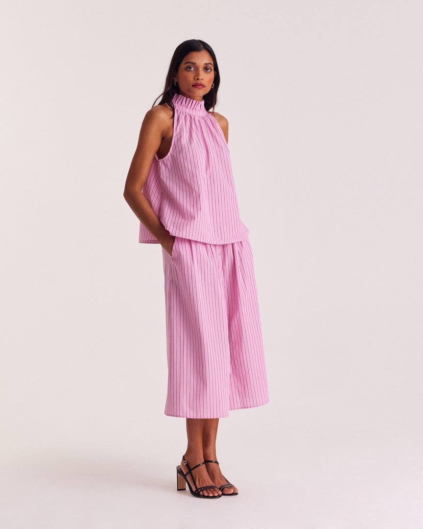 Skirt Sally stripes pink and red