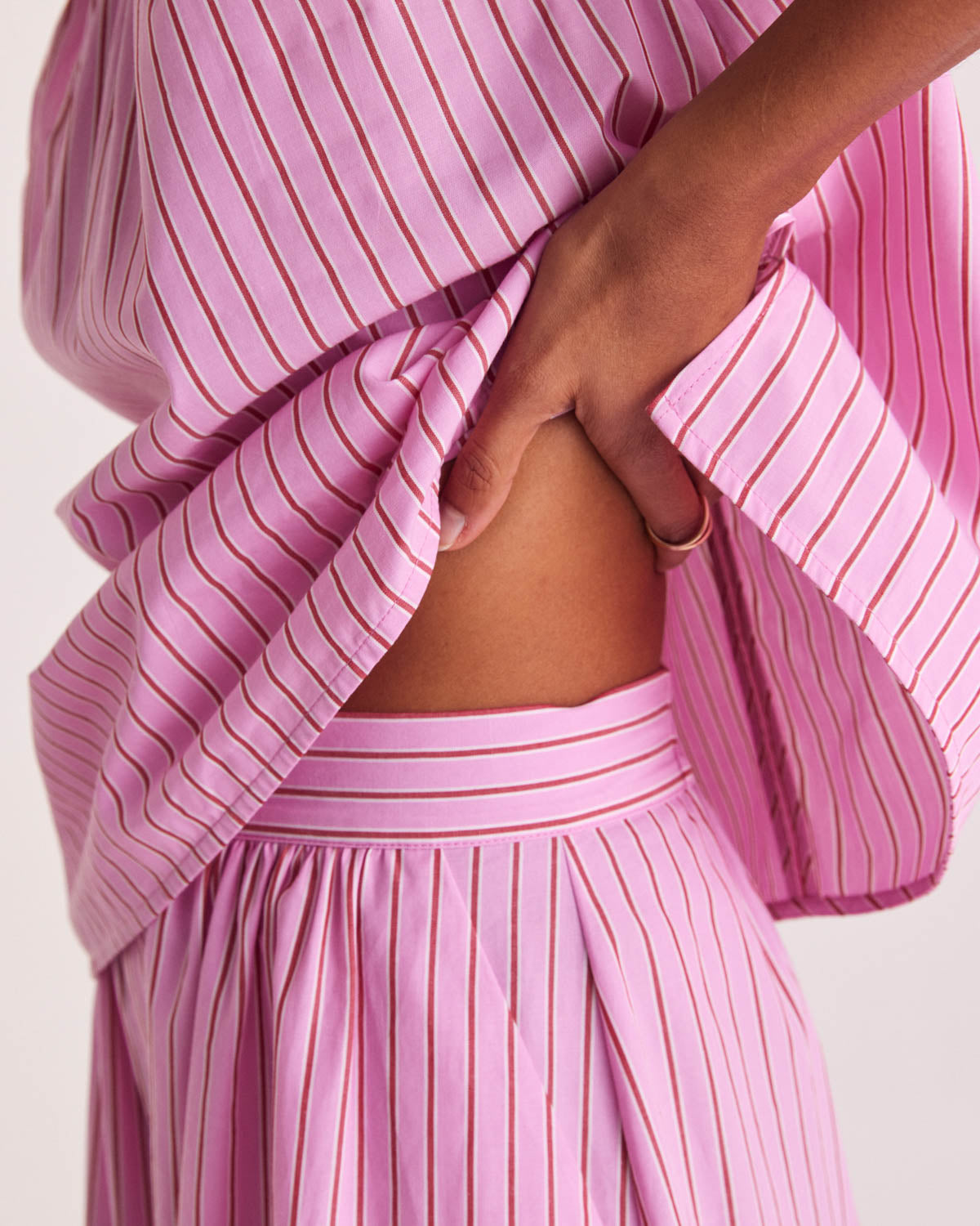 Skirt Sally stripes pink and red